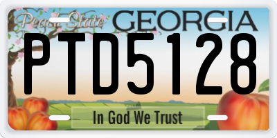 GA license plate PTD5128