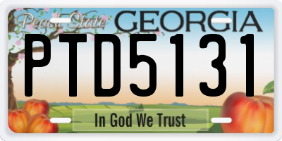 GA license plate PTD5131