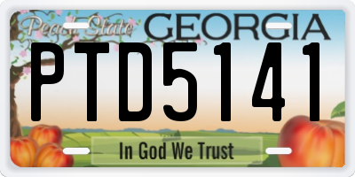GA license plate PTD5141