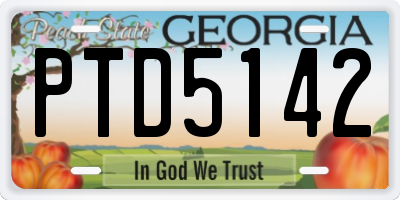 GA license plate PTD5142