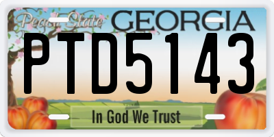 GA license plate PTD5143