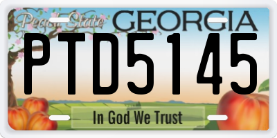 GA license plate PTD5145