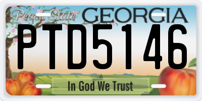 GA license plate PTD5146