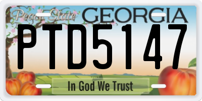 GA license plate PTD5147