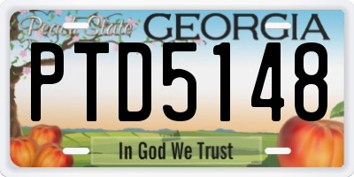 GA license plate PTD5148