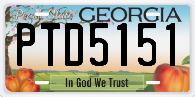 GA license plate PTD5151