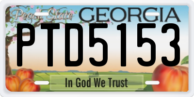GA license plate PTD5153