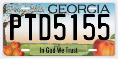 GA license plate PTD5155
