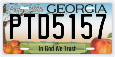 GA license plate PTD5157