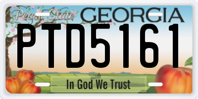 GA license plate PTD5161