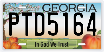 GA license plate PTD5164