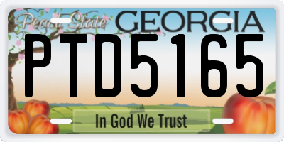 GA license plate PTD5165