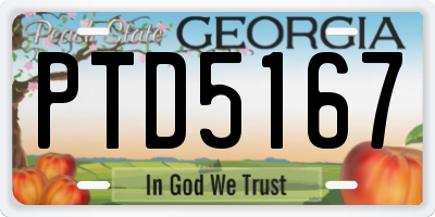 GA license plate PTD5167