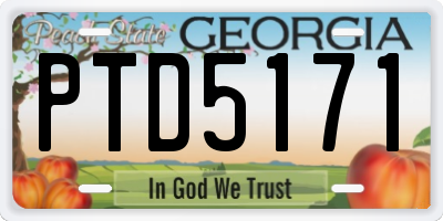 GA license plate PTD5171