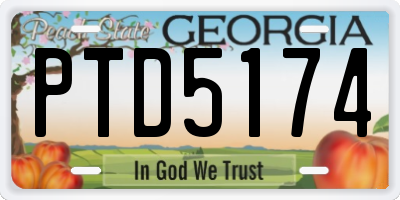 GA license plate PTD5174