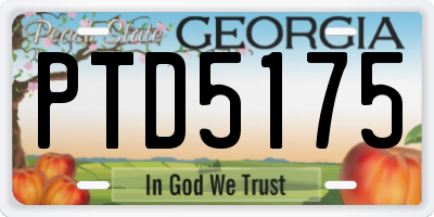 GA license plate PTD5175