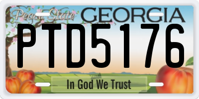 GA license plate PTD5176