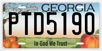 GA license plate PTD5190
