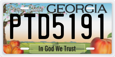 GA license plate PTD5191