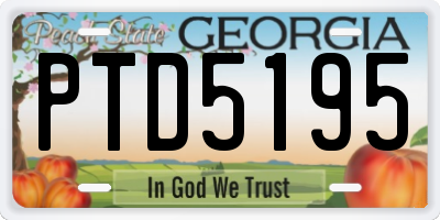 GA license plate PTD5195