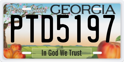 GA license plate PTD5197