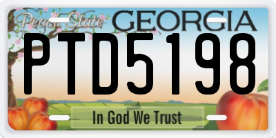 GA license plate PTD5198