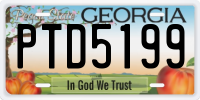 GA license plate PTD5199