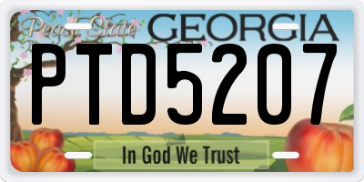 GA license plate PTD5207