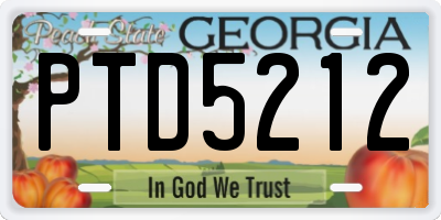 GA license plate PTD5212