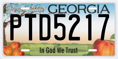GA license plate PTD5217