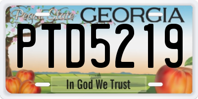 GA license plate PTD5219