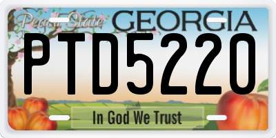 GA license plate PTD5220