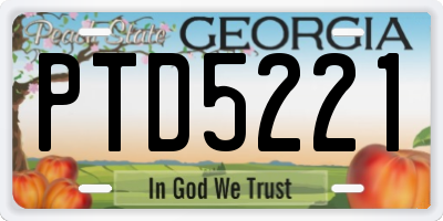 GA license plate PTD5221