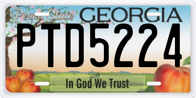 GA license plate PTD5224