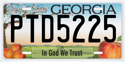 GA license plate PTD5225