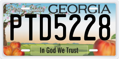 GA license plate PTD5228