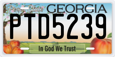 GA license plate PTD5239