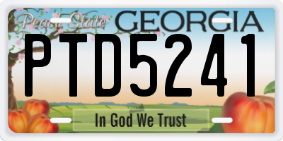 GA license plate PTD5241