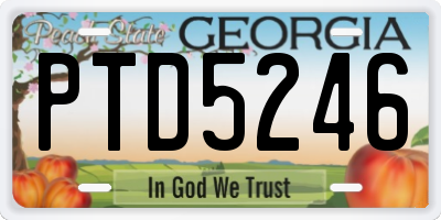 GA license plate PTD5246