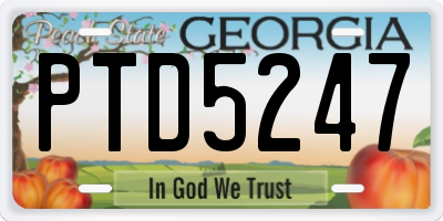 GA license plate PTD5247