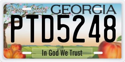 GA license plate PTD5248