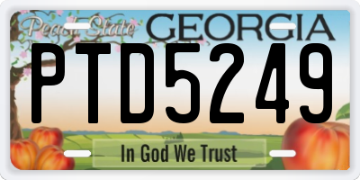 GA license plate PTD5249