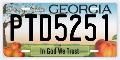 GA license plate PTD5251