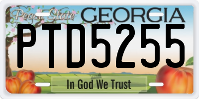GA license plate PTD5255