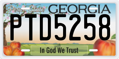 GA license plate PTD5258
