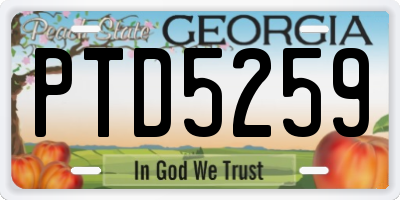 GA license plate PTD5259