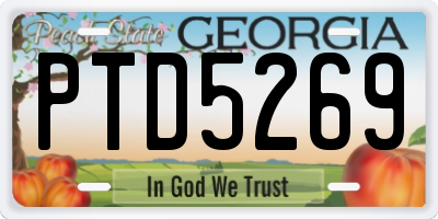 GA license plate PTD5269