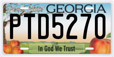 GA license plate PTD5270