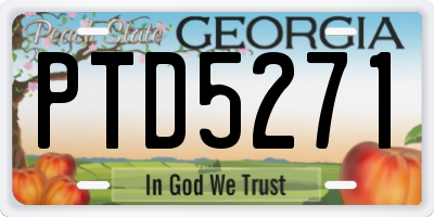 GA license plate PTD5271