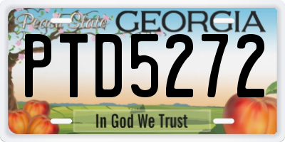 GA license plate PTD5272